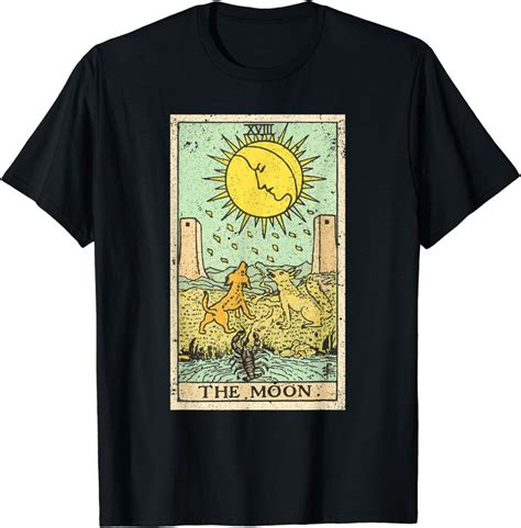 Tarot Card T Shirt The Moon Tarot Card XVIII Sold By Victor Beuren