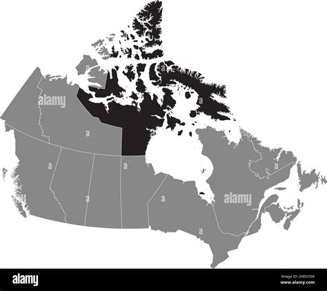 Black Flat Blank Highlighted Location Administrative Map Of The