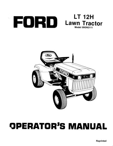 New Holland YT 12H Lawn Tractor Operator S Manual 42001212