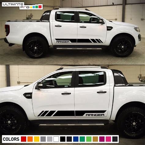 2pcs Decal Sticker Stripe Kit For Ford Ranger T6 2011 2017 Wildtrak