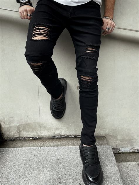 black skinny jeans men ripped 1