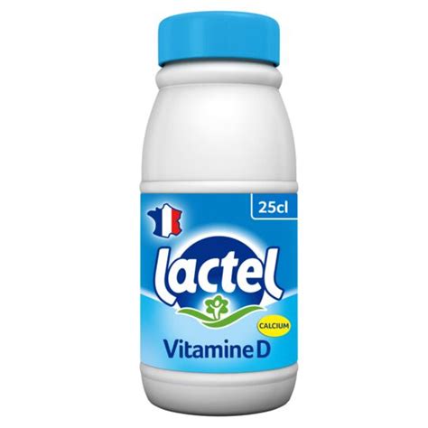 Lait Demi Ecrémé UHT Vitamine D LACTEL La bouteille de 25CL à Prix