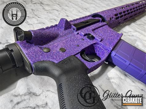 Glittered Ar Build Cerakoted Using Bright Purple Cerakote