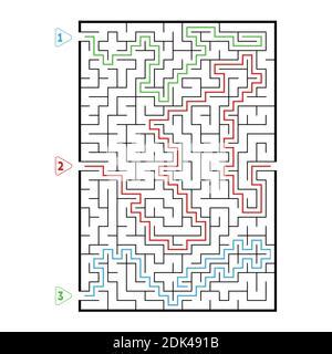 Abstraktes rechteckiges großes Labyrinth Spiel für Kinder Puzzle für