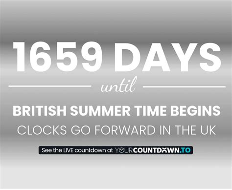 Countdown To British Summer Time Begins