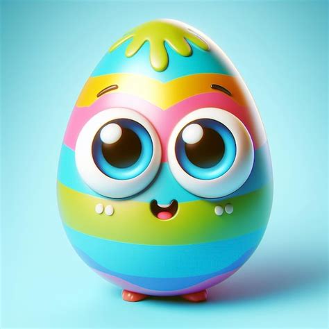 Premium Photo | Funny colorful Easter egg cartoon Religion and culture ...