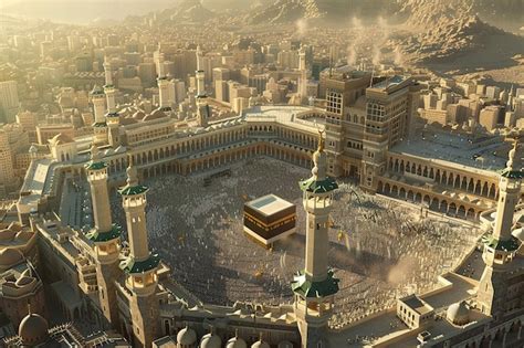 Los Peregrinos Rodean La Kaaba En Masjidil Haram En La Meca Arabia