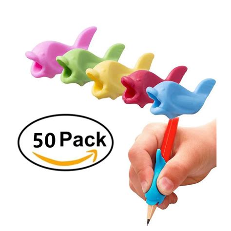 50pcs/pack Silicone Pencil Grips Ergonomic Writing Claw Aid, Right ...