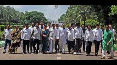 Raj Bhavan BJD Stages Protest Near Raj Bhavan Opposing Polavaram