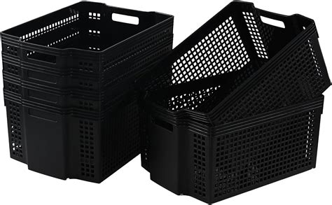 Obstnny 2 Pack Stacking Storage Bin Plastic Stackable