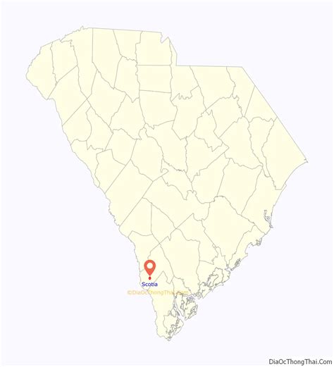 Map of Scotia town, South Carolina - Thong Thai Real