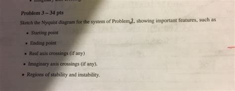 Chegg Sketch The Nyquist Diagram For Each Of The Systems Nyq
