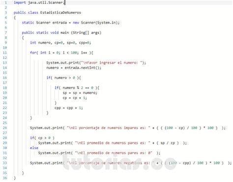 Ciclo For Java Estadistica De Numeros Tutorias Co