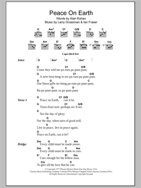 Peace On Earth by David Bowie - Guitar Chords/Lyrics - Guitar Instructor