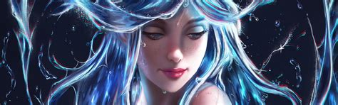 Wallpaper Fantasy Girl Water Hair Art Picture 3840x2160 Uhd 4k