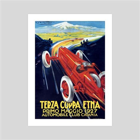 1927 ITALY Coppa Etna By Sam Kal Alte Werbung Oldtimer Plakat