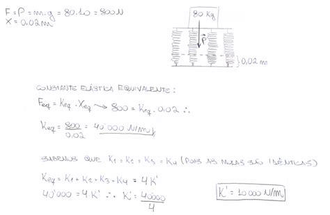 Lista resolvida 2 13 Força elástica lei de Hooke e associação de molas