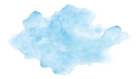 Nube Azul Acuarela Abstracta Vector Premium