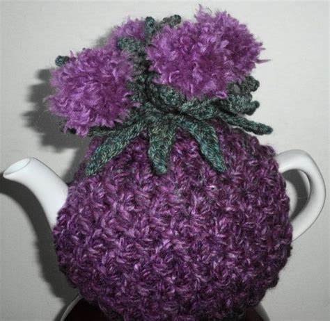 Scottish Thistle Hand Knitted And Crocheted Small Tea Cosy Etsy