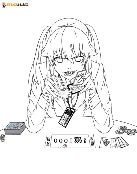 Kakegurui Coloring Sheet