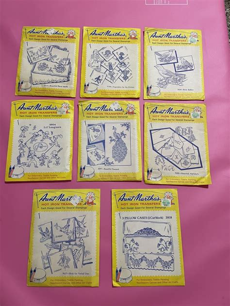 Vintage Lot Aunt Marthas Hot Iron Transfers Etsy