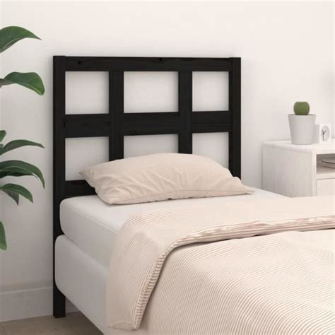 Tête de lit FYDUN Noir Bois massif 95 5x4x100 cm Cdiscount Maison