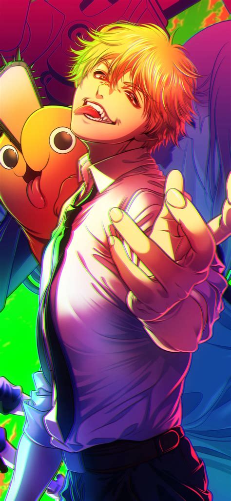 2160x4680 Resolution Anime Chainsaw Man 4k Colorful Poster 2160x4680