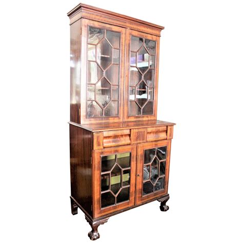 Antique English Mahogany Inlaid Cabinet Linen Press For Sale At Stdibs