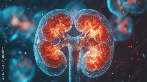 human kidney anatomy structure diagram  educational purposes stock