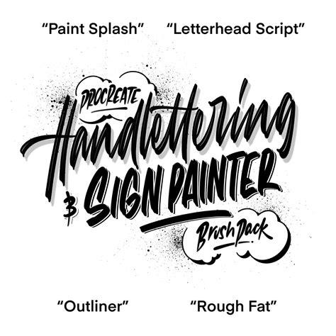 Hand Lettering And Sign Painter Brush Pack On Yellow Images Creative