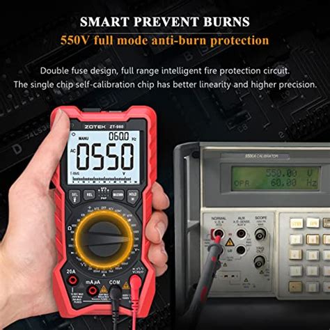 ZOTEK ZT 980 Digital Multimeter Tester True RMS 6000 Counts High