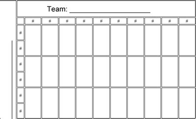 50 Square Football Pool Template Printable