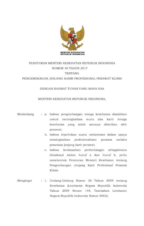 Pdf Peraturan Menteri Kesehatan Republik Indonesia