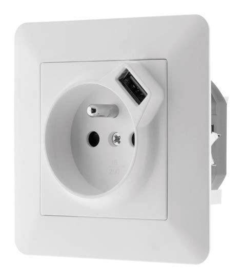 Prise Avec Terre 2 Prises 2 Usb Complet 16a Artezo Blanc Leroy Merlin