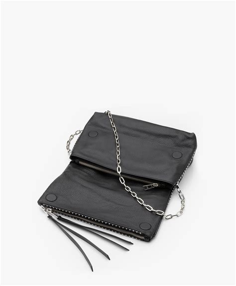 Zadig Voltaire Rocky Studs Leren Cross Body Schoudertas Zwart