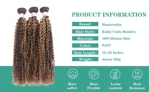 Humistwbiu Kinky Curly Bundles Tone Brown And Honey Blonde Highlight Brazilian Virgin Curly