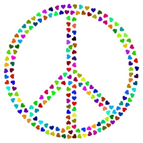 Prismatic Peace Hearts Free SVG