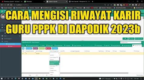 Cara Mengisi Riwayat Karir Guru Pppk Di Dapodik B Youtube