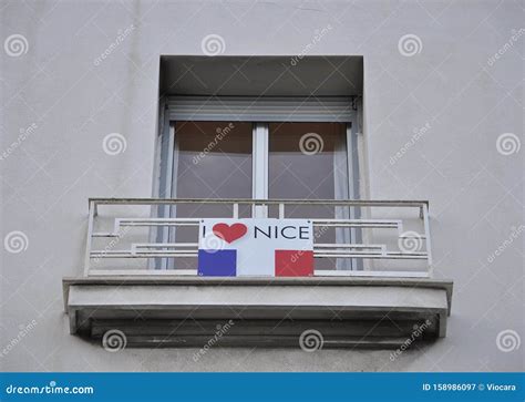 Balcony With Sign I Love Nice Inscription From Square Garibaldi In Nice