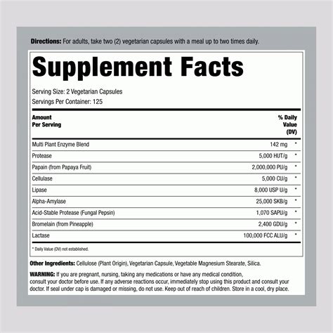 Plant Enzymes, 250 Vegetarian Capsules - Carlyle