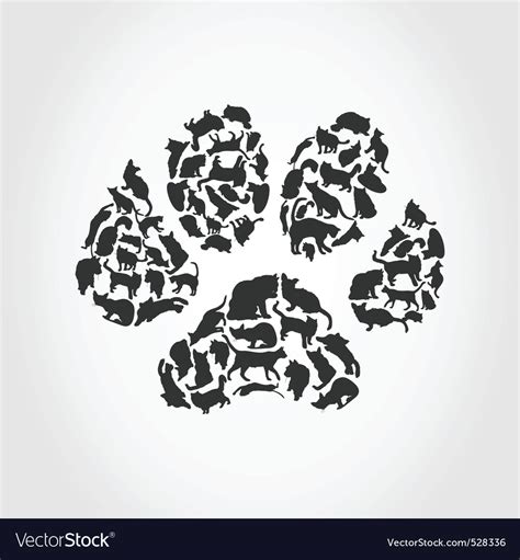 Cat paw print Royalty Free Vector Image - VectorStock