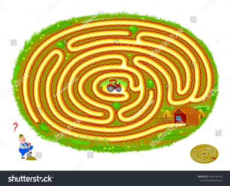 Logic Puzzle Game Labyrinth Children Adults Stock Vector Royalty Free