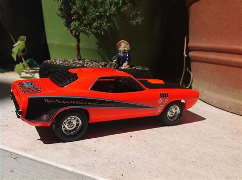 bright orange hemi cuda  side  model cars model cars