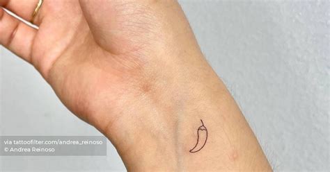 Super Tiny Chili Pepper Tattoo Placed On The Wrist