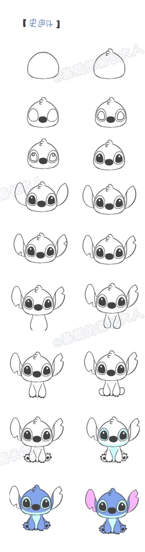 How To Draw Stitch Diy Art Disney Desenhos Animados Para Desenhar