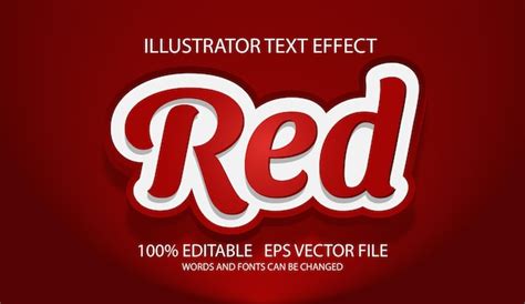 Effet De Texte 3d Modifiable Rouge Ou Style Graphique Vecteur Premium