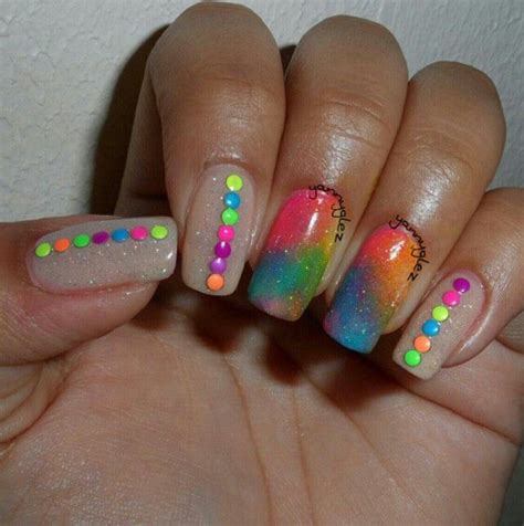 Nude Neon Nail Jewels Hair And Nails Heart Nails