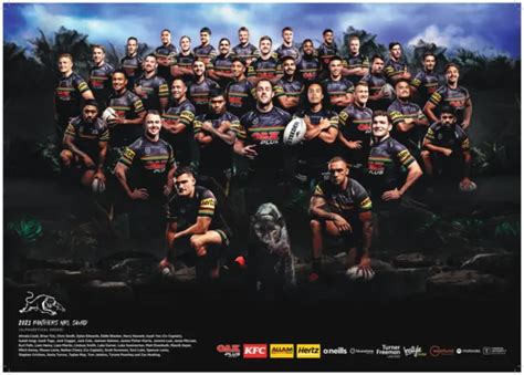 LAMINATED BIG 420MM 2024 PENRITH PANTHERS NRL RUGBY TEAM POSTER MATCH ...