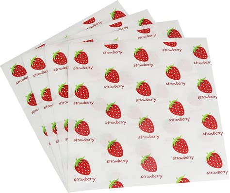 Wax Paper Yyangz 100 Sheets Strawberry Pattern Dry Waxed Deli Paper Sheets 18cm