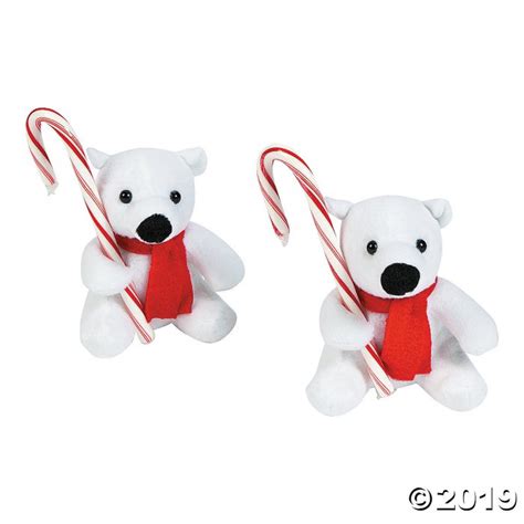 Stuffed Polar Bears With Candy Canes Per Dozen